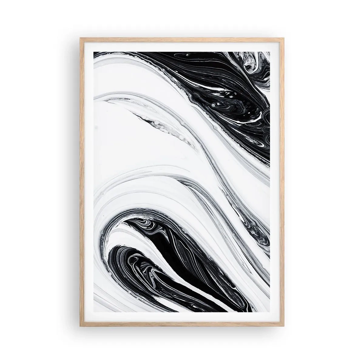 Poster in einem Rahmen aus heller Eiche - Kombination aus Gegensätzen - 70x100 cm