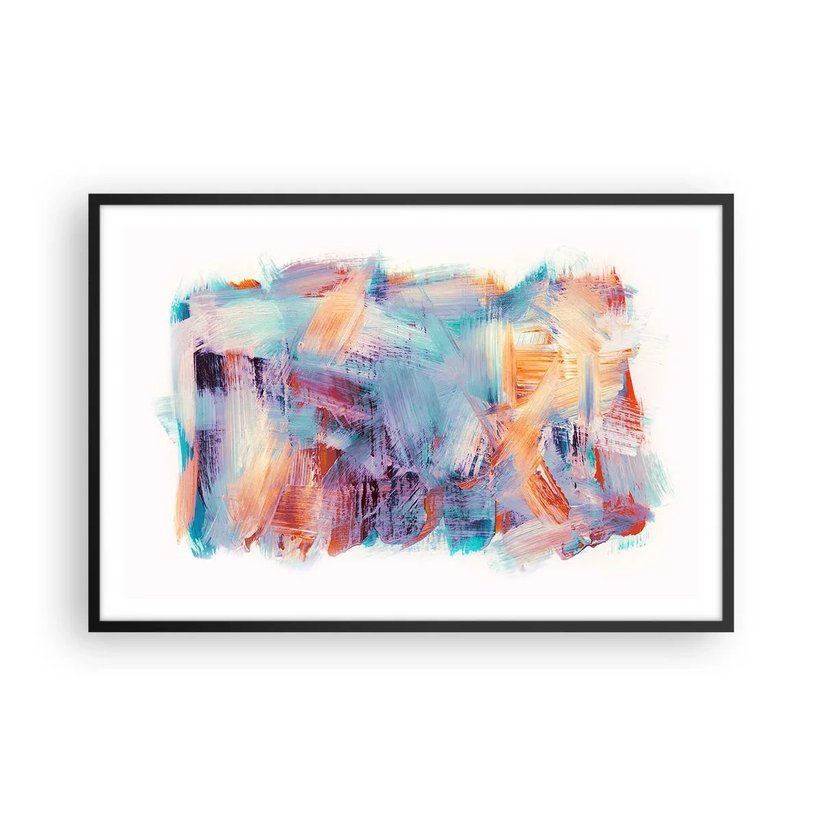 Poster in einem schwarzem Rahmen - Buntes Durcheinander - 91x61 cm