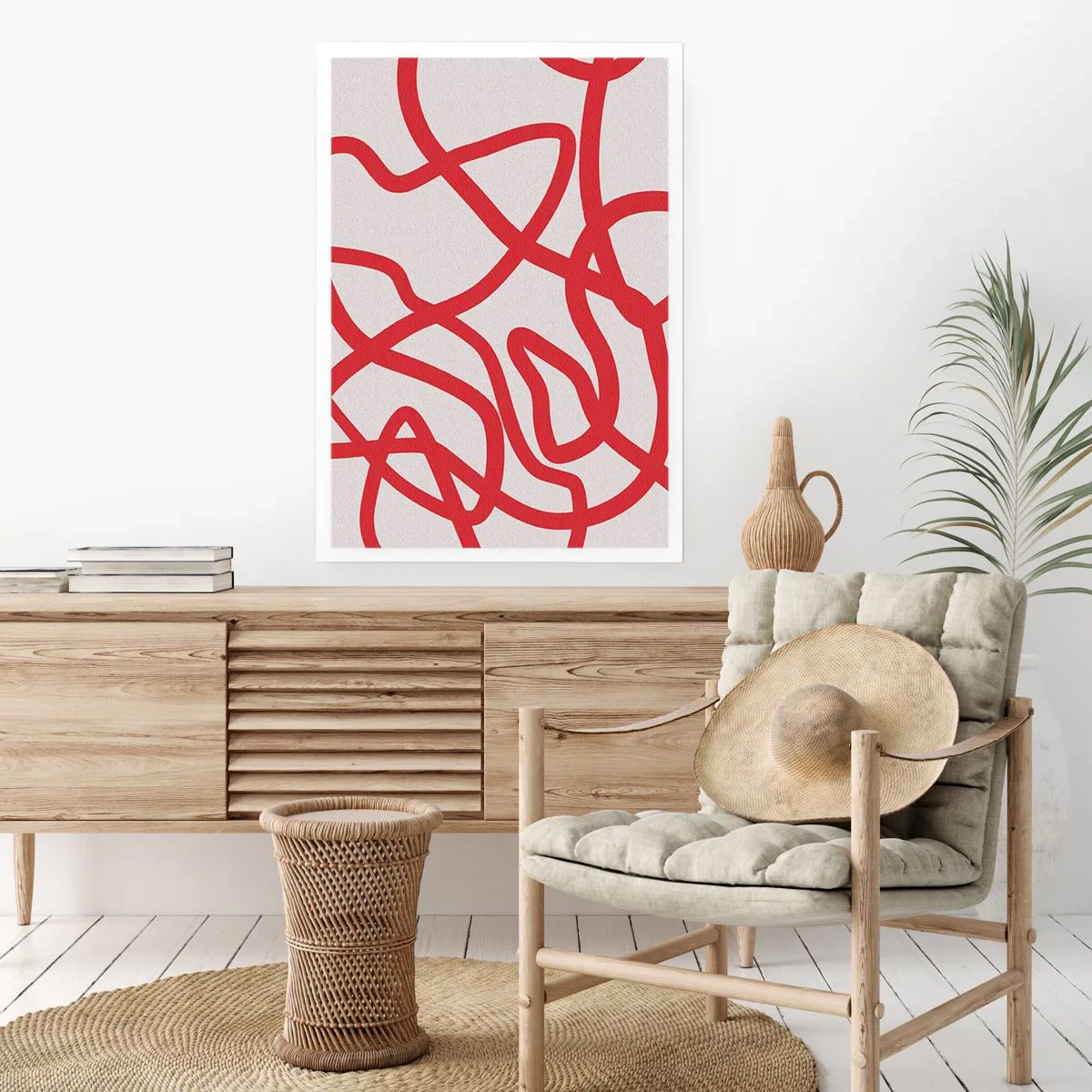 Poster - Rot auf Weiß - 40x50 cm