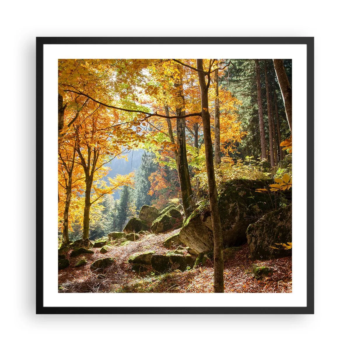 Poster in einem schwarzem Rahmen - Zeit zum Entspannen - 60x60 cm