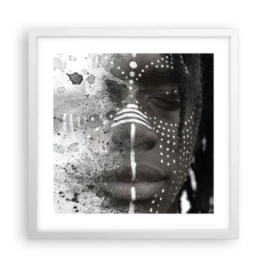 Poster in einem weißen Rahmen - Entdecke den Urgeist - 40x40 cm