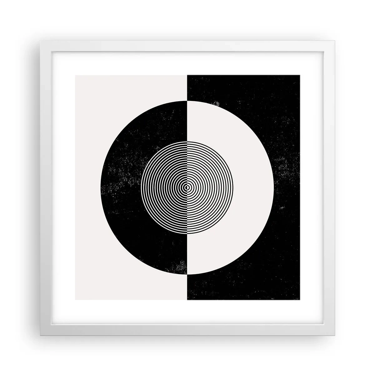 Poster in einem weißen Rahmen - Harmonie in Schwarz und Weiß - 40x40 cm