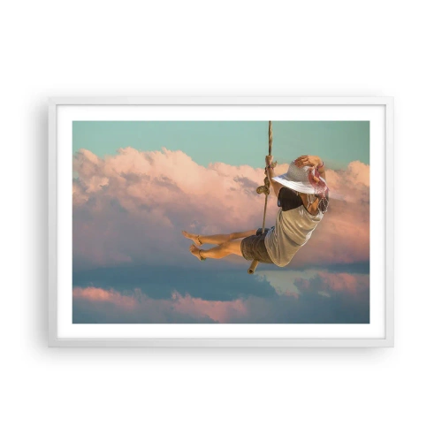 Poster in einem weißen Rahmen - Spaß in den Wolken - 70x50 cm