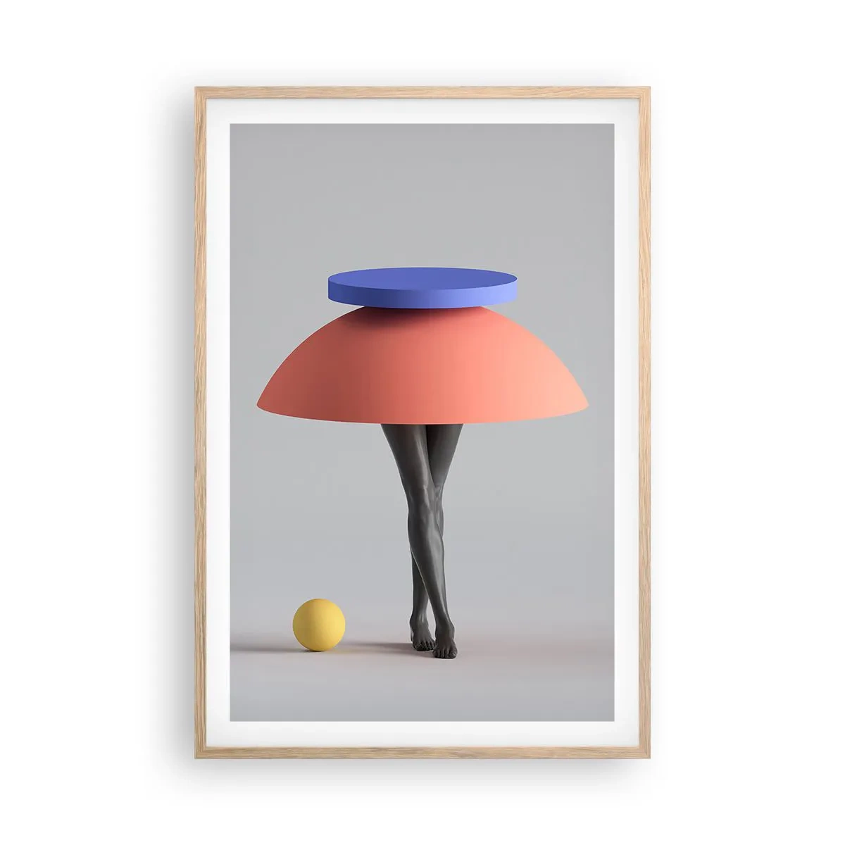 Poster in einem Rahmen aus heller Eiche - Surrealistische Komposition - 61x91 cm