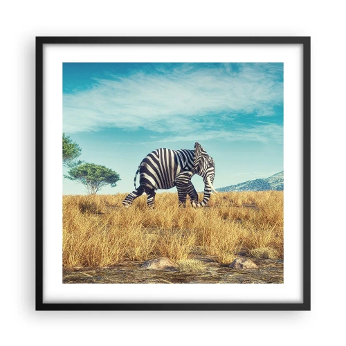 Poster in einem schwarzem Rahmen - Grau ist nicht mehr in Mode - 50x50 cm