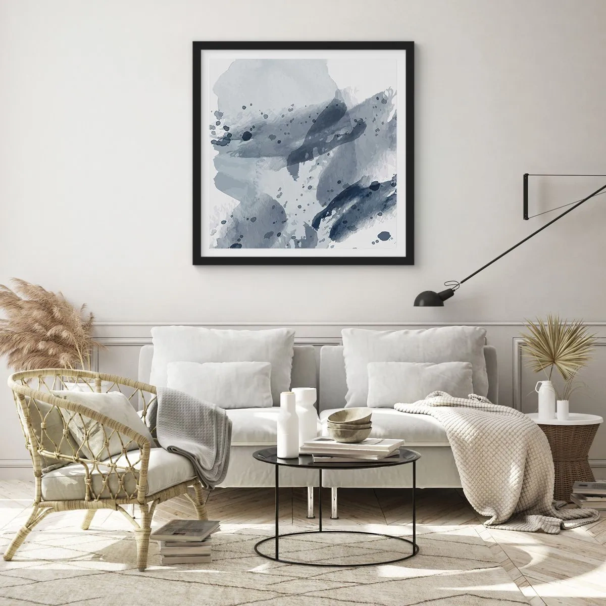 Poster in einem schwarzem Rahmen - Eine Studie über die Natur des Wassers - 50x50 cm