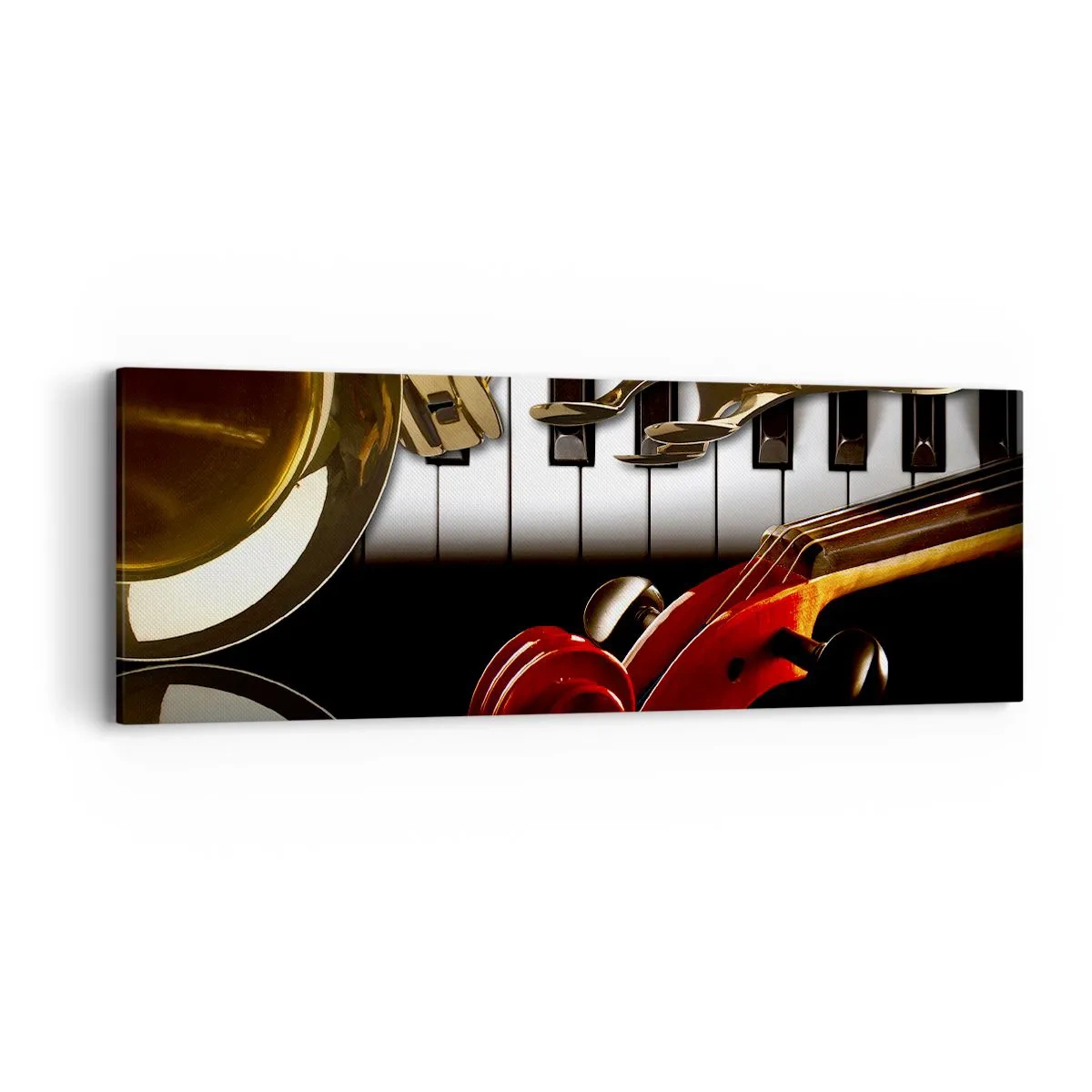 Bild auf Leinwand - Leinwandbild - Blech, Holz und Elfenbein - 90x30 cm