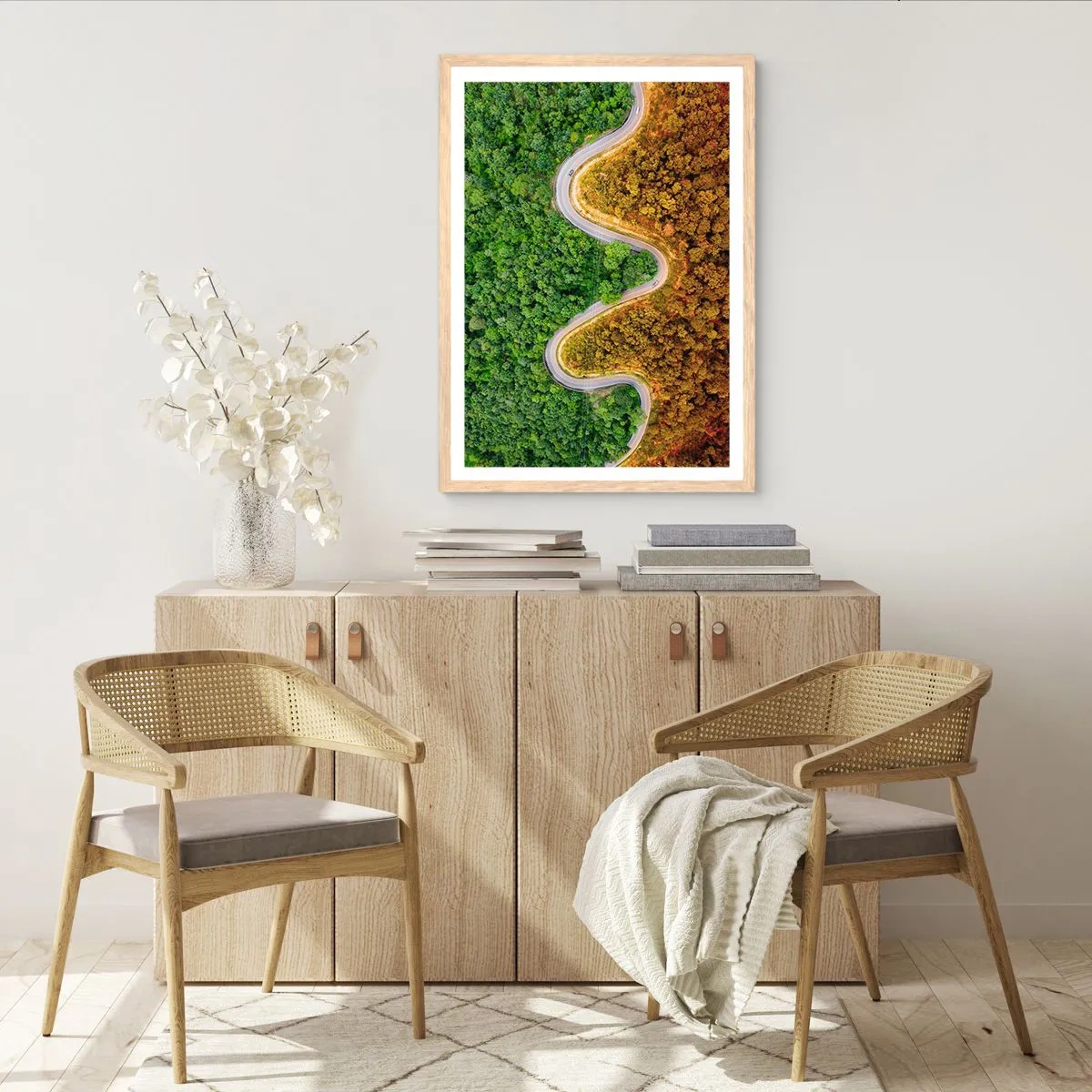 Poster in einem Rahmen aus heller Eiche - Grenzen und Durchbrüche - 50x70 cm