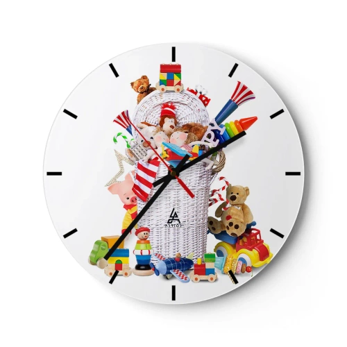 Wanduhr - Glasuhr - Schätze für Kleinkinder - 40x40 cm