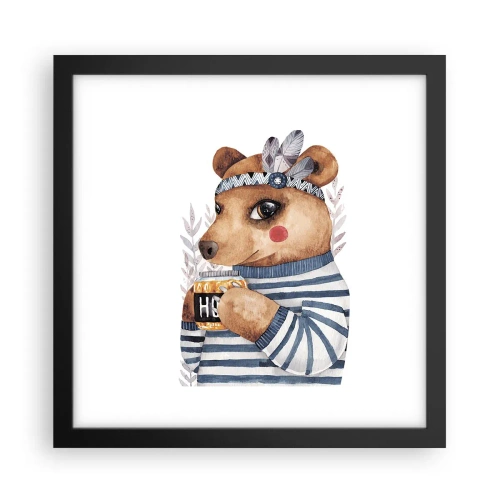 Poster in einem schwarzem Rahmen - Süße Bärin - 30x30 cm