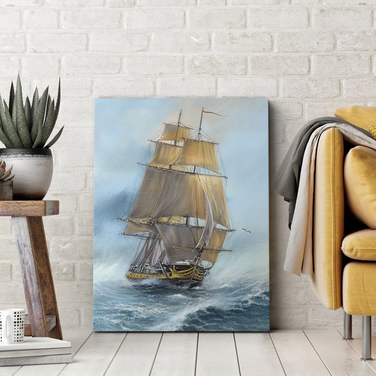 Bild auf Leinwand - Leinwandbild - Über die Wellen gleiten - 45x80 cm