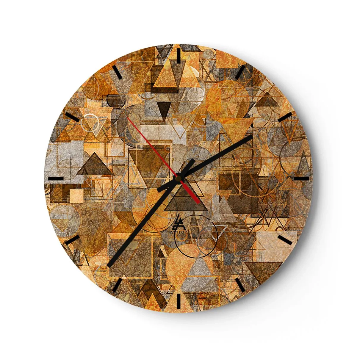 Wanduhr - Glasuhr - Die Welt in Form - 40x40 cm