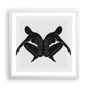 Poster in einem weißen Rahmen - Gemeinsame Seele - 50x50 cm