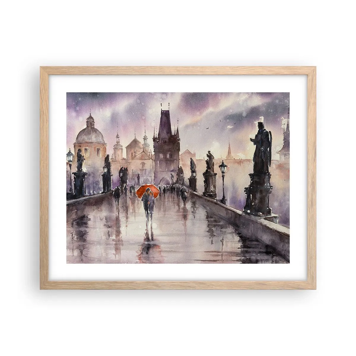 Poster in einem Rahmen aus heller Eiche - Leute verändern sich nicht - 50x40 cm