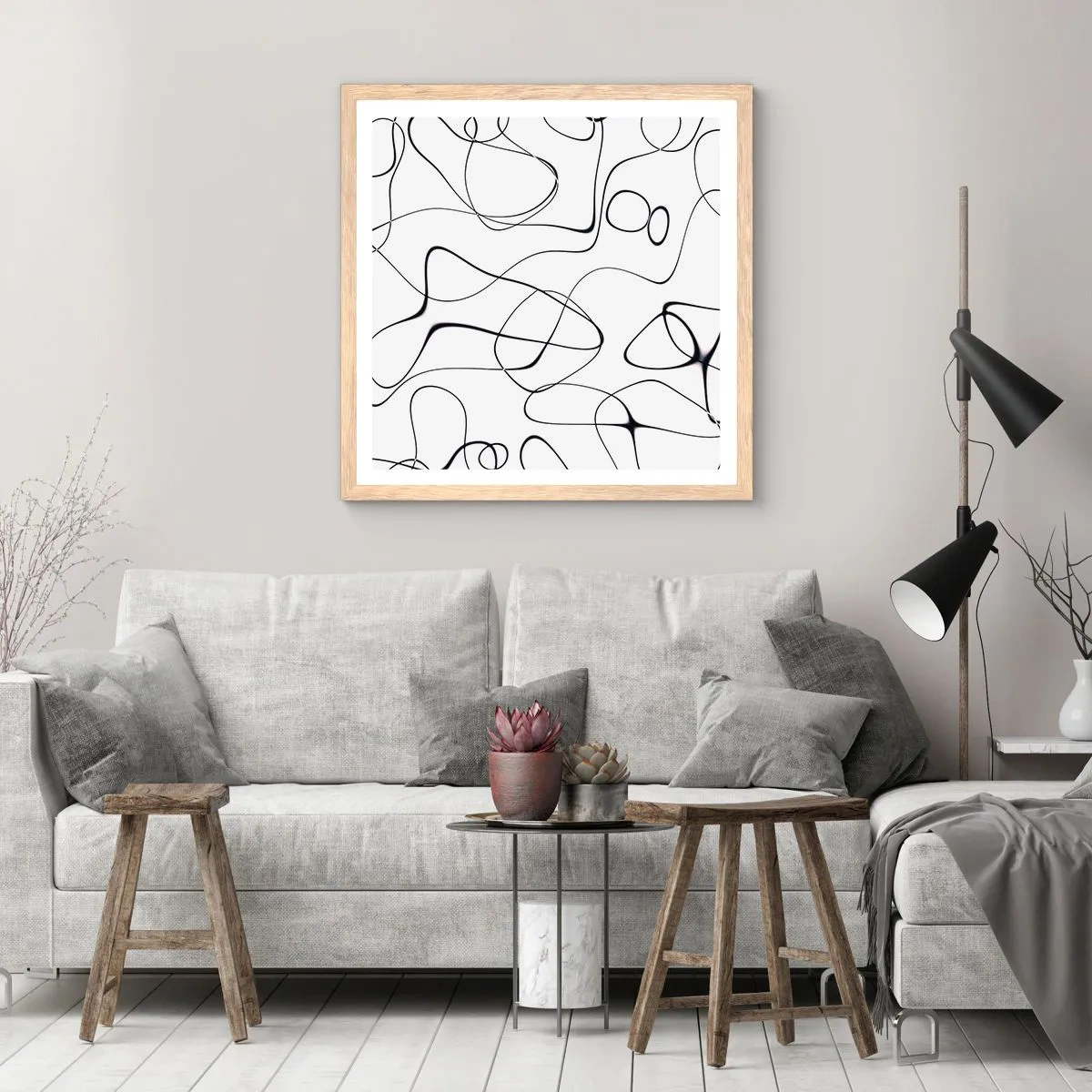 Poster in einem Rahmen aus heller Eiche - Lebenswege, Wechselfälle - 50x50 cm