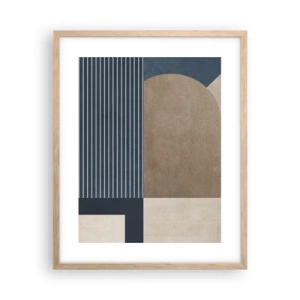 Poster in einem Rahmen aus heller Eiche - Komposition aus Einfachheit und Rundheit - 40x50 cm