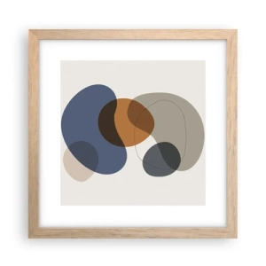 Poster in einem Rahmen aus heller Eiche - Farbtropfen - 30x30 cm