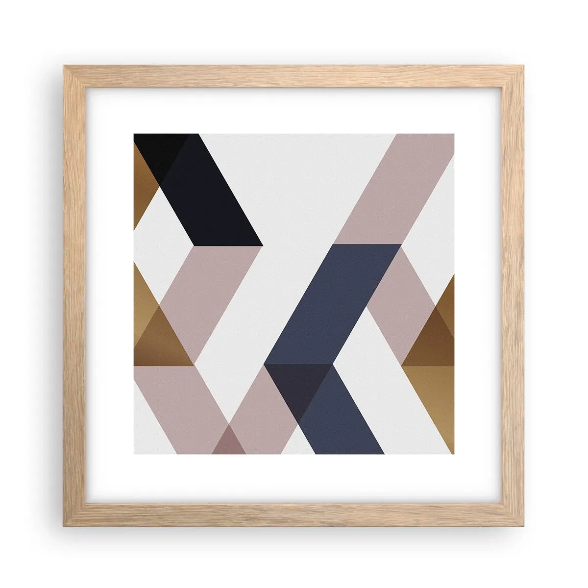 Poster in einem Rahmen aus heller Eiche - Ebenen und Winkel - 30x30 cm