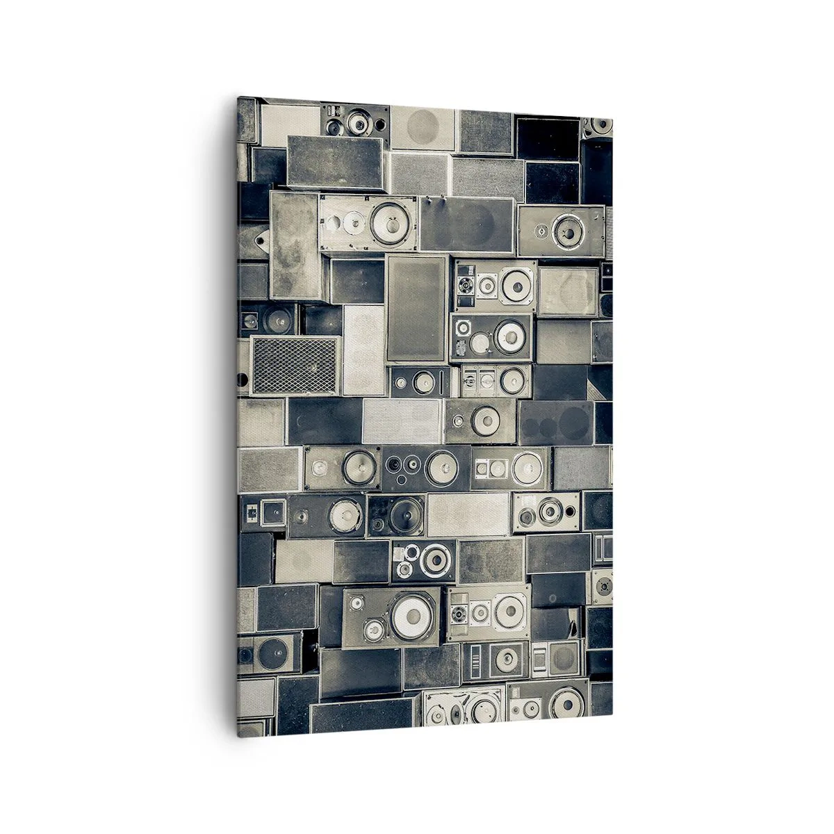 Bild auf Leinwand - Leinwandbild - Lautsprecherkollektion im Retro-Stil - 80x120cm - Und es ist alles in Ordnung - Moderne Wanddekoration für Wohnzimmer und Schlafzimmer ARTTOR