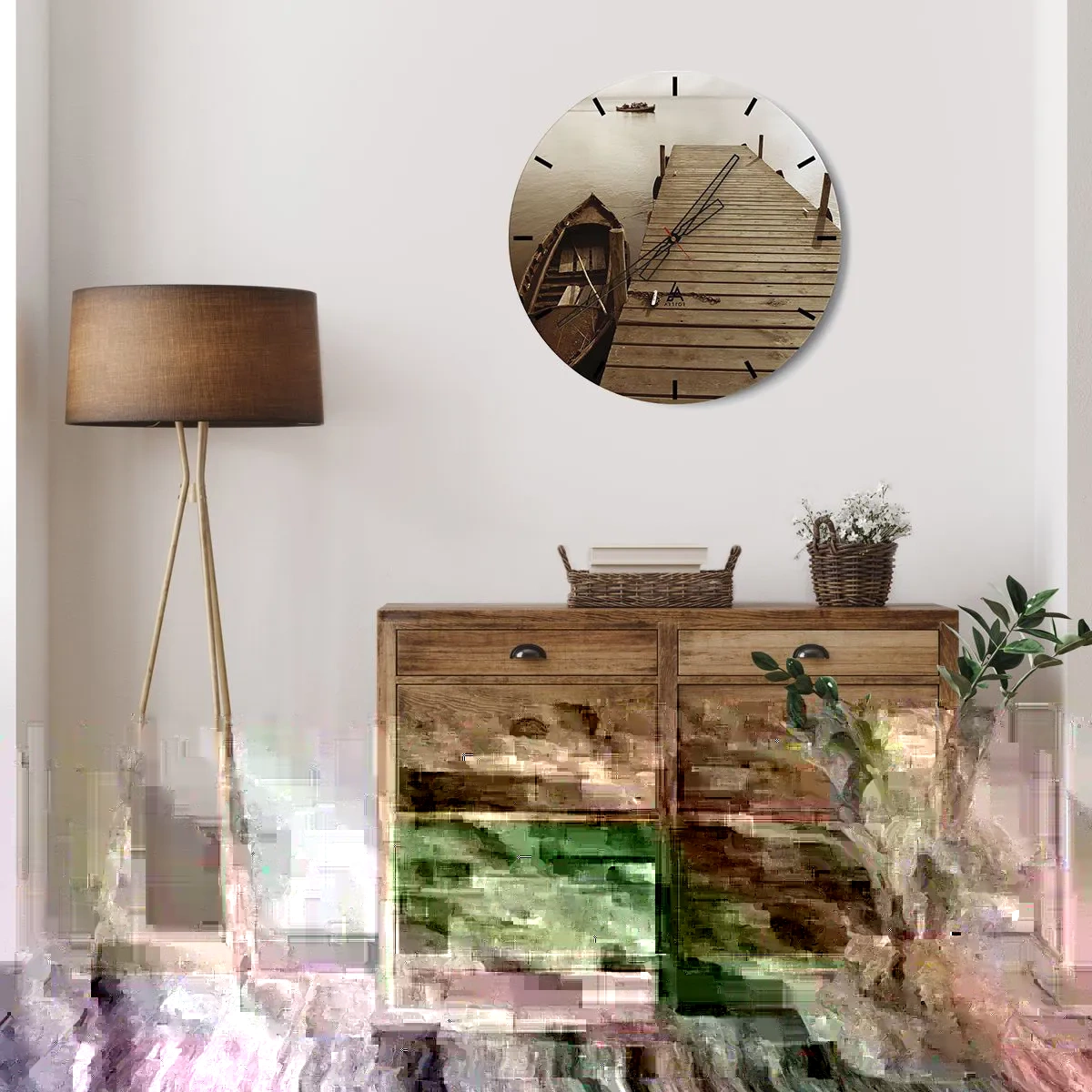 Wanduhr - Glasuhr - Großer Frieden - 40x40 cm