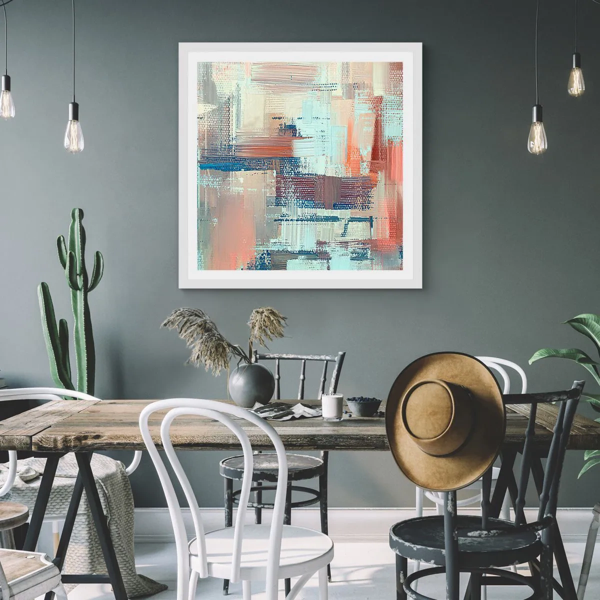 Poster in einem weißen Rahmen - Zum Licht kommen - 60x60 cm