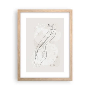 Poster in einem Rahmen aus heller Eiche - Der Blick schweift - 30x40 cm