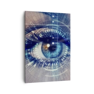 Bild auf Leinwand - Leinwandbild - Ein technologisches Auge mit einer futuristischen Schnittstelle - 50x70cm - Du denkst du kennst mich - Moderne Wanddekoration für Wohnzimmer und Schlafzimmer ARTTOR