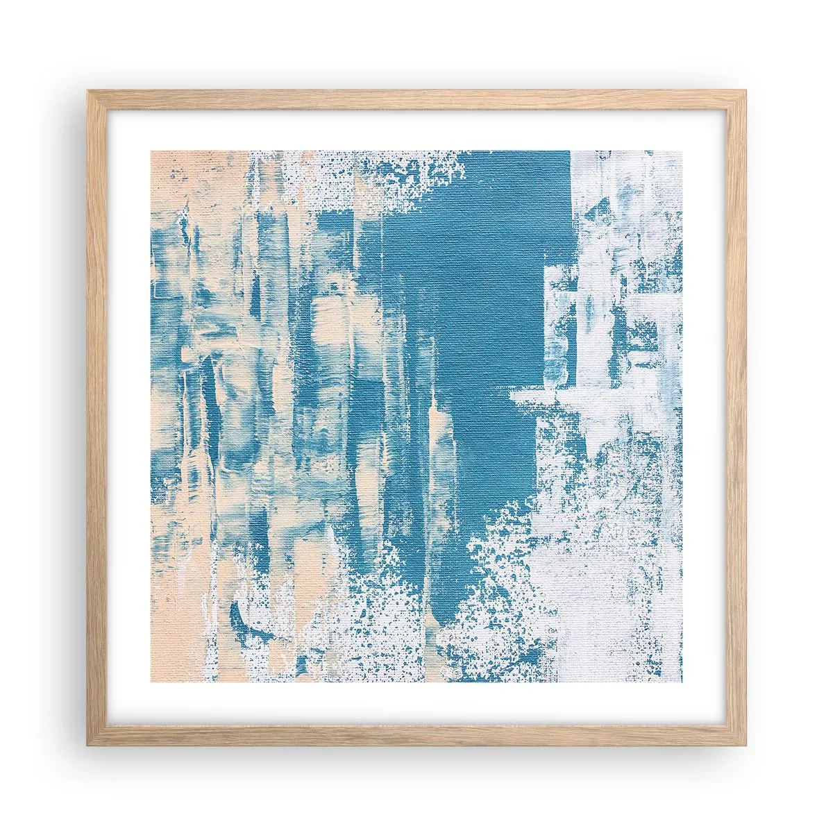 Poster in einem Rahmen aus heller Eiche - Durch einen Eiszapfen - 50x50 cm