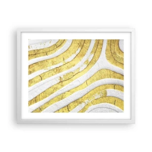 Poster in einem weißen Rahmen - Komposition in Weiß und Gold - 50x40 cm