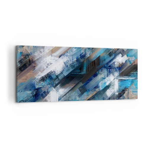 Bild auf Leinwand - Leinwandbild - Auf einer blauen Diagonale - 100x40 cm