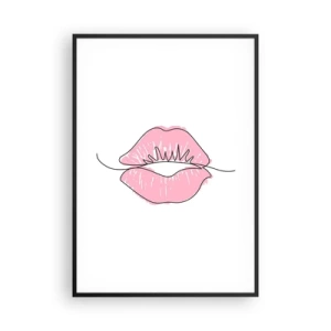 Poster in einem schwarzem Rahmen - Bereit zum Küssen? - 70x100 cm