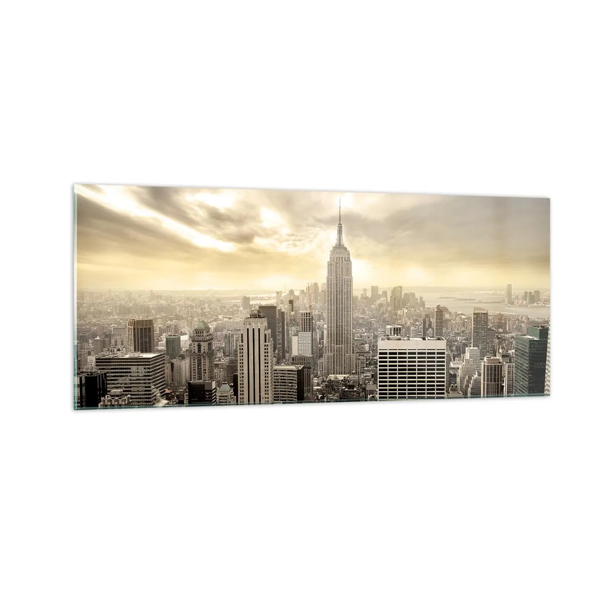 Glasbild - Bild auf glas - New York aus Grau - 100x40 cm