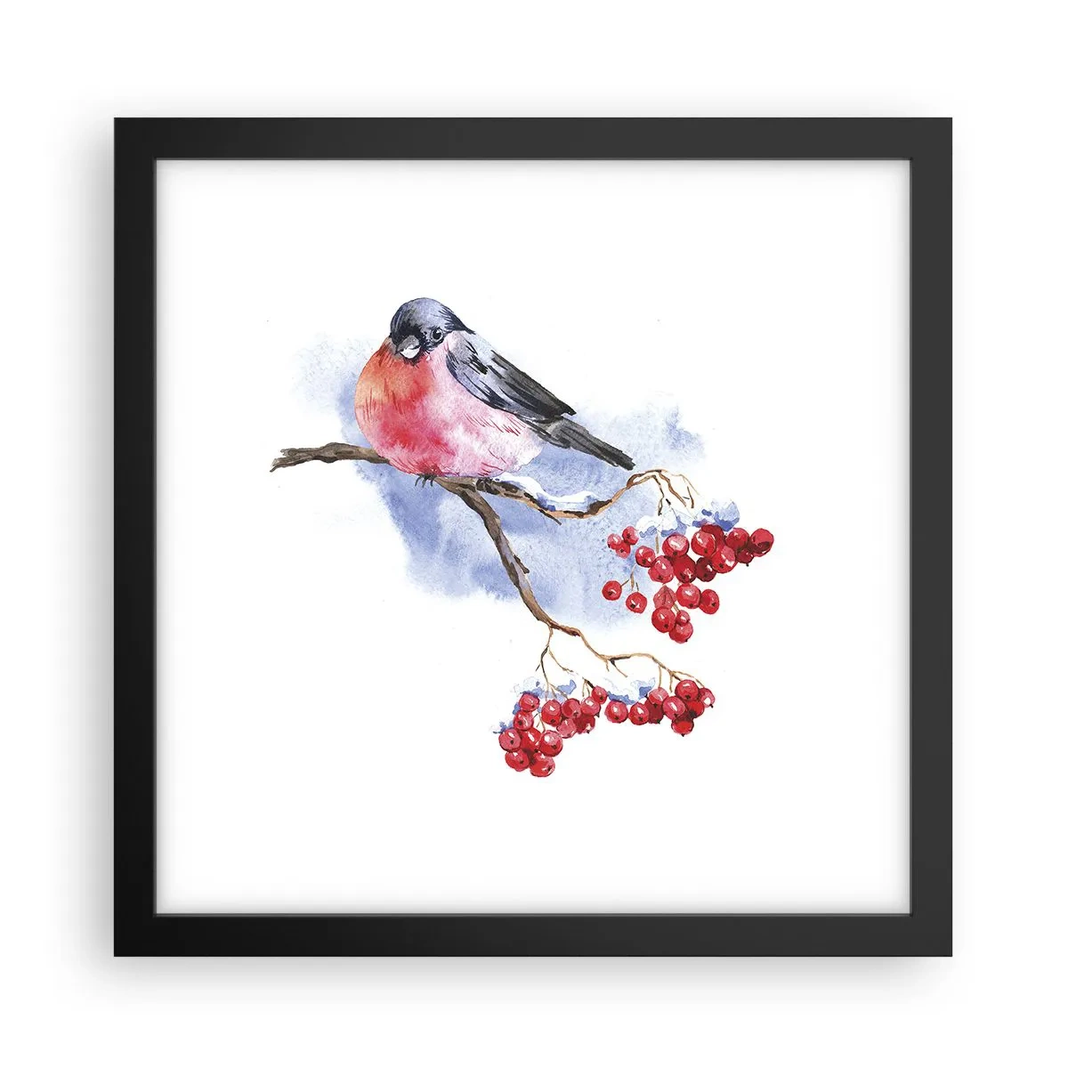 Poster in einem schwarzem Rahmen - Winter in Farbe - 30x30 cm