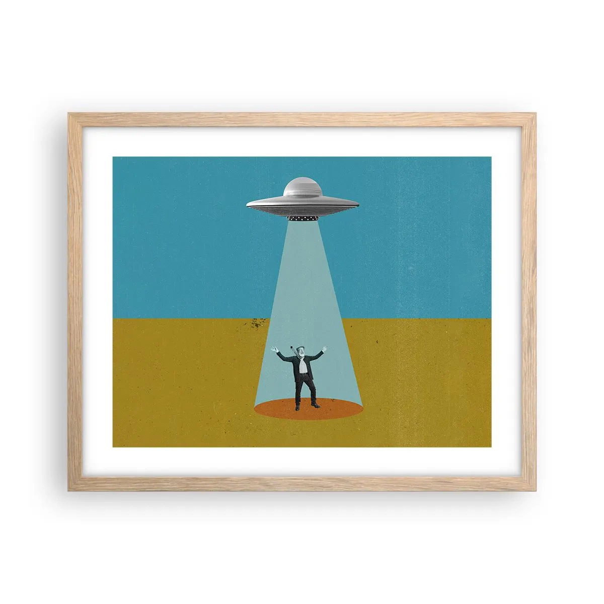 Poster in einem Rahmen aus heller Eiche - Nahe Begegnung - 50x40 cm