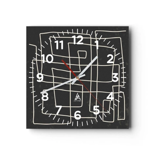 Wanduhr - Glasuhr - Nicht so einfach - 40x40 cm