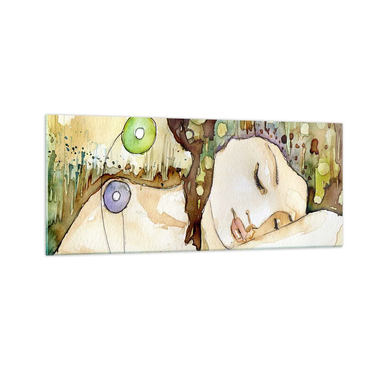Glasbild - Bild auf glas - Ein smaragd-violetter Traum - 100x40 cm