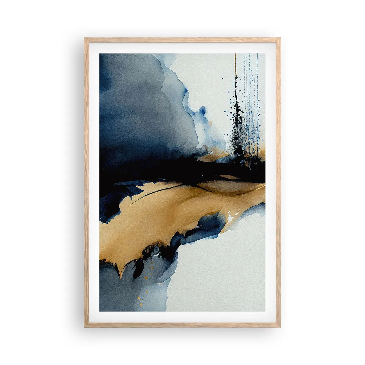 Poster in einem Rahmen aus heller Eiche - Hinter dem Vorhang - 61x91 cm