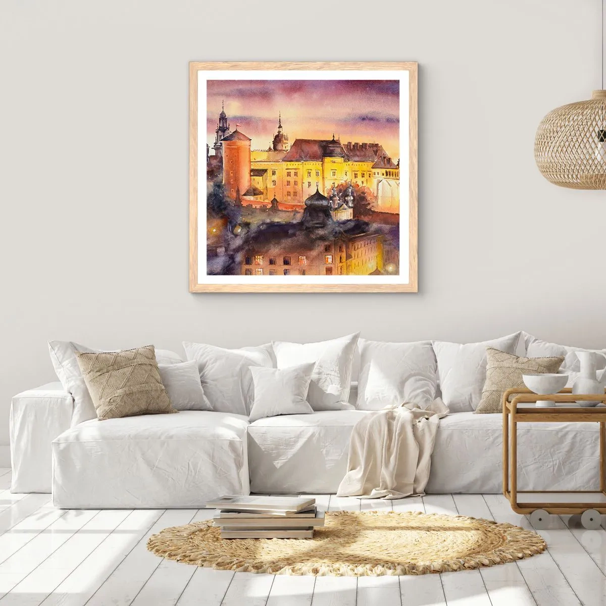 Poster in einem Rahmen aus heller Eiche - Geschichte und Märchen - 50x50 cm