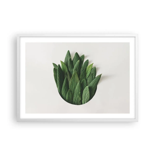 Poster in einem weißen Rahmen - Ungebremste Neugier - 70x50 cm