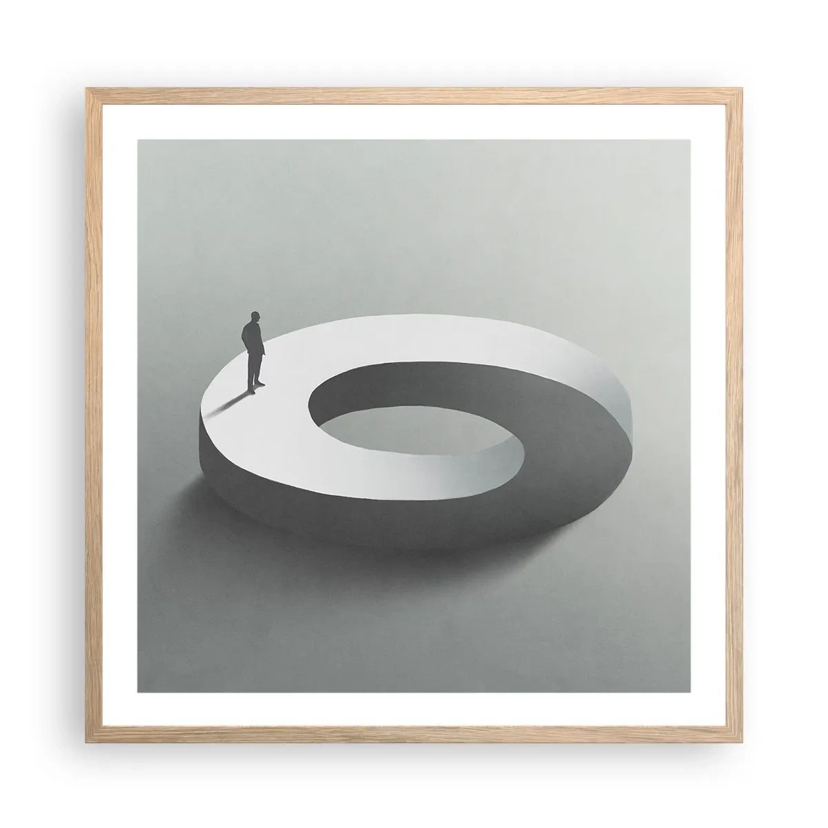 Poster in einem Rahmen aus heller Eiche - Und wie soll man davon klug werden - 60x60 cm