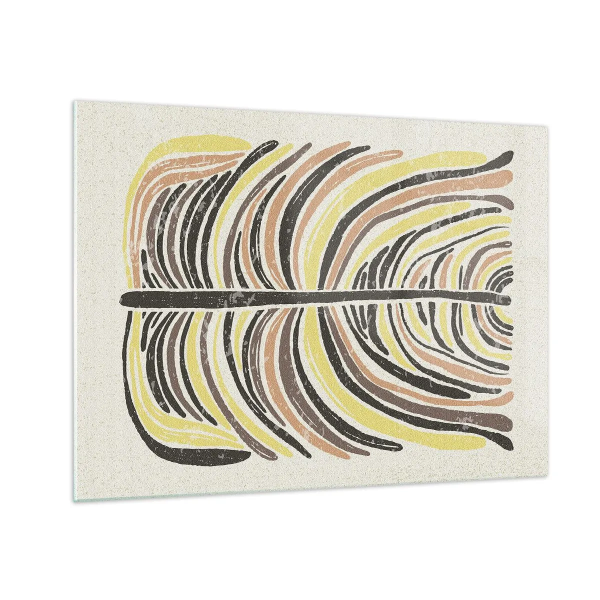 Glasbild - Bild auf glas - Organische Abstraktion in warmen Erdtönen auf hellem Hintergrund - 70x50cm - Abstraktion voller Leben - Moderne Wanddekoration für Wohnzimmer und Schlafzimmer ARTTOR