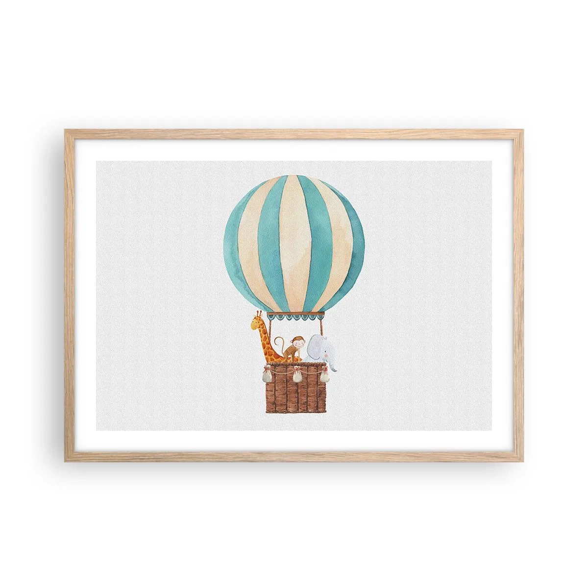 Poster in einem Rahmen aus heller Eiche - Fantastische Reise - 70x50 cm