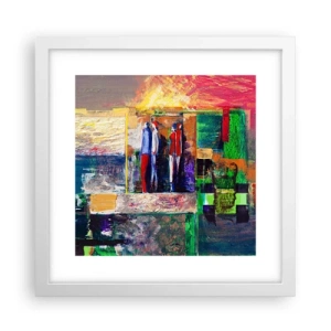 Poster in einem weißen Rahmen - Beziehungen und Emotionen - 30x30 cm