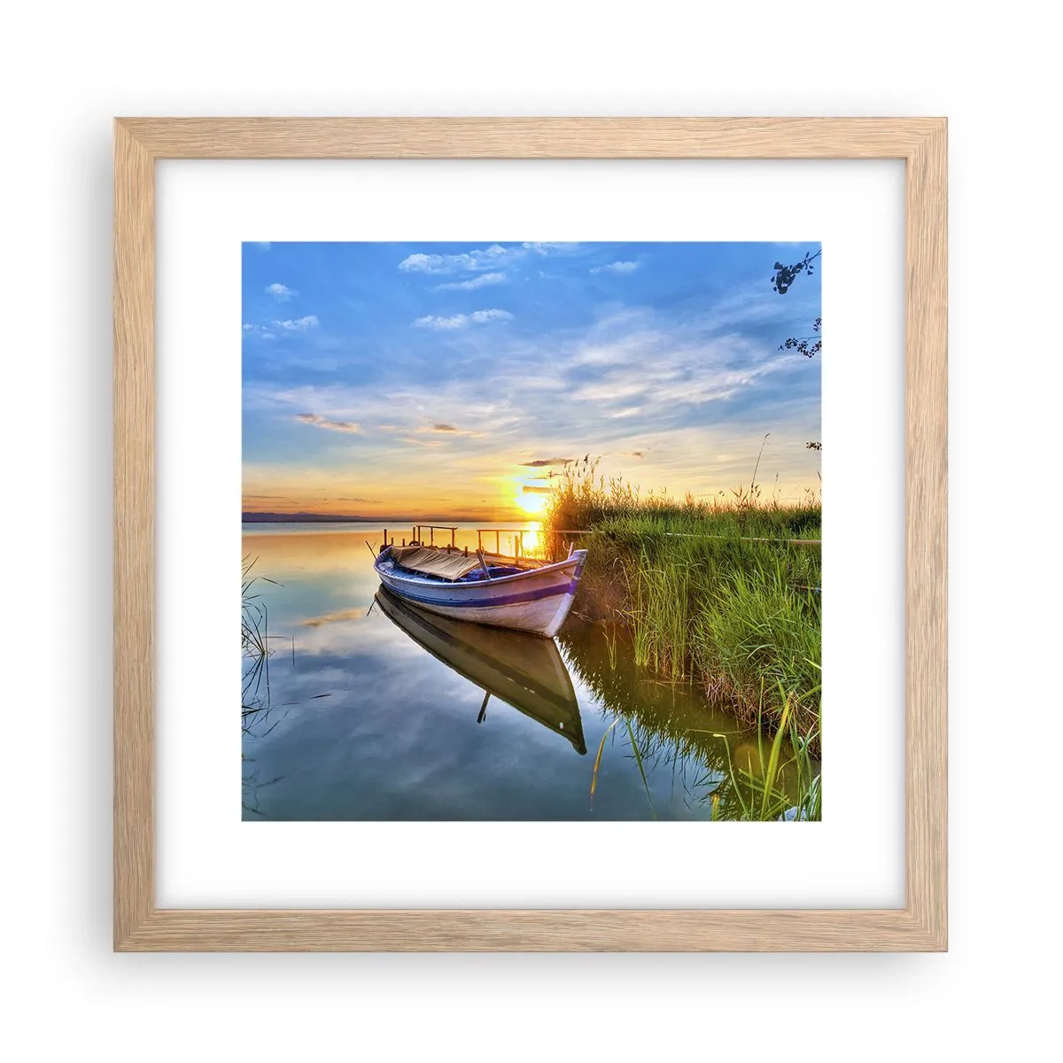 Poster in einem Rahmen aus heller Eiche - Bucht erfüllter Träume - 30x30 cm