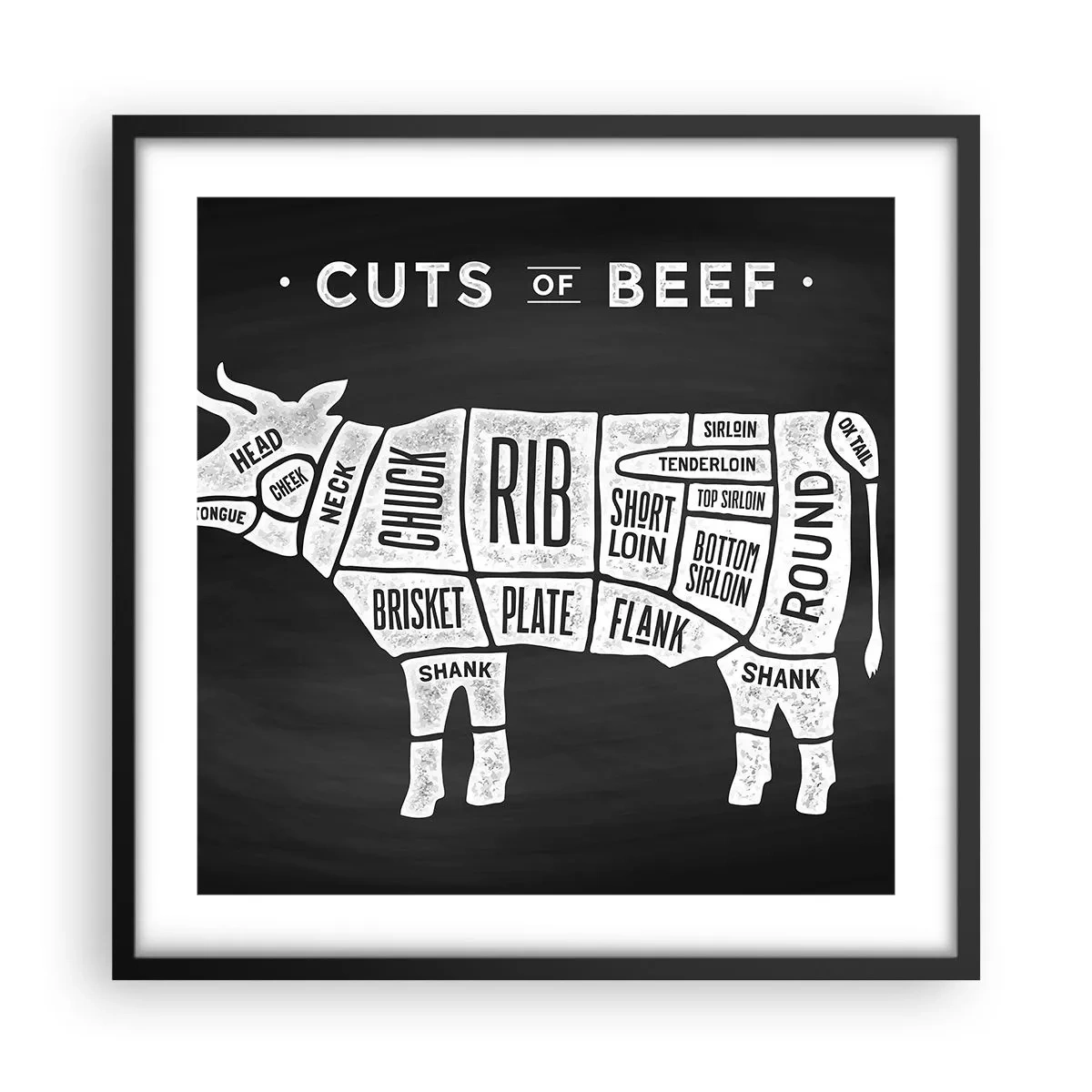 Poster in einem schwarzem Rahmen - Metzger Grundierung - 50x50 cm