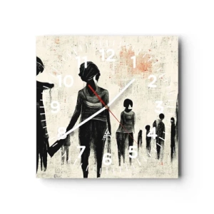 Wanduhr - Glasuhr - Gegen die Einsamkeit - 40x40 cm