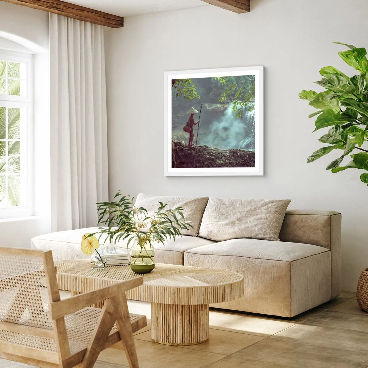 Poster in einem weißen Rahmen - Befreundet mit der Natur - 30x30 cm