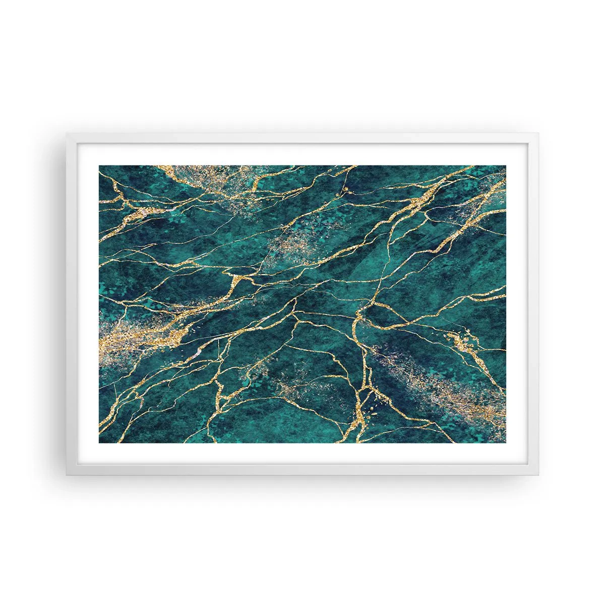 Poster in einem weißen Rahmen - Goldmine - 70x50 cm