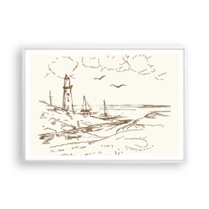 Poster in einem weißen Rahmen - Ein Überblick über die Erinnerungen an den Sommer - 100x70 cm