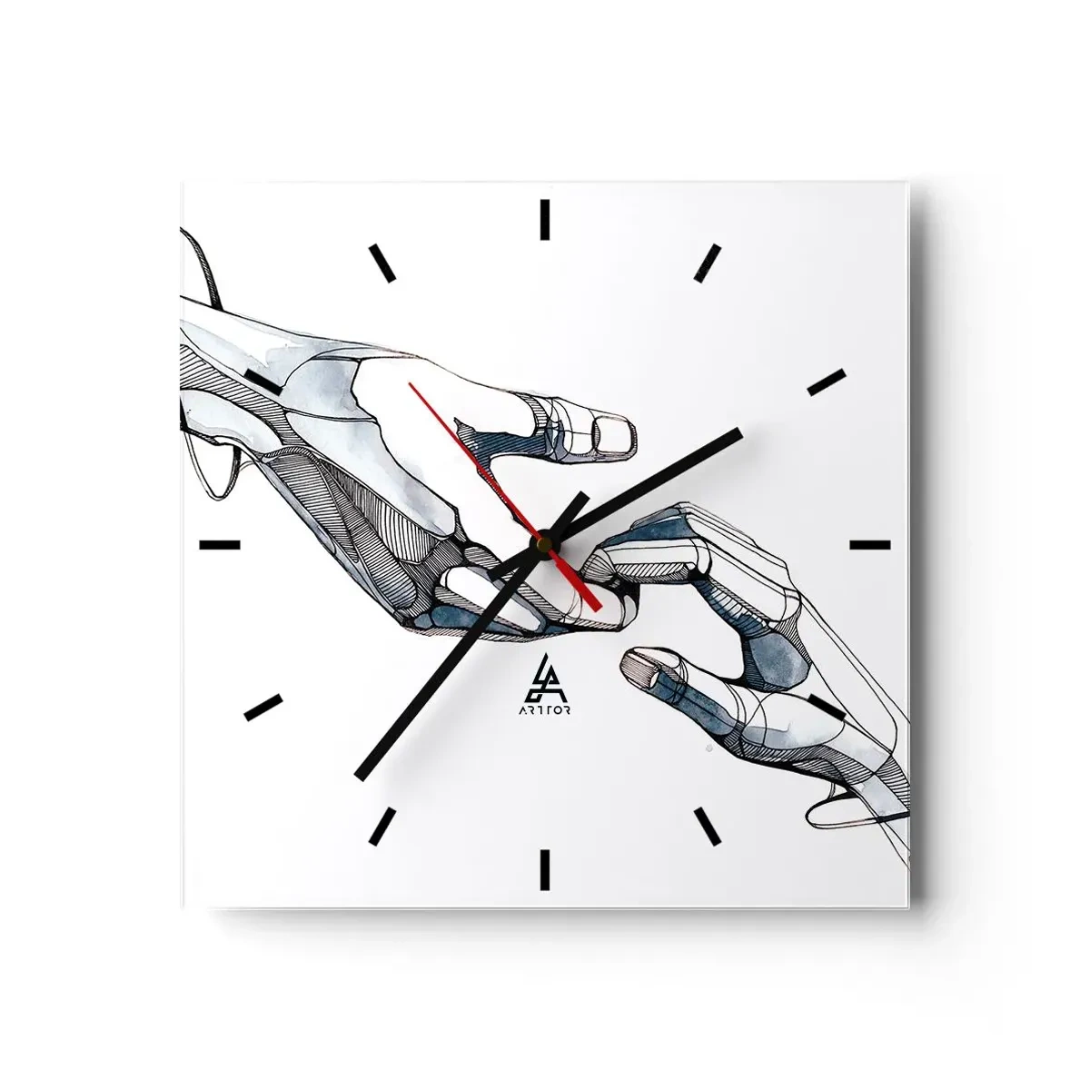 Wanduhr - Glasuhr - Eine gute Geste - 40x40 cm
